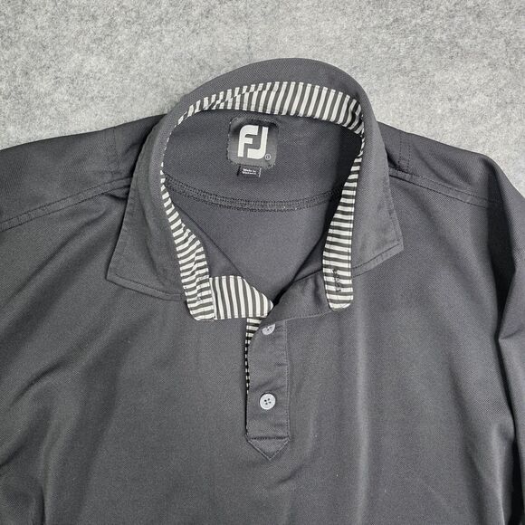 FootJoy Titleist Golf Polo Shirt Mens Large Black Short Sleeve Performance - Picture 3 of 7